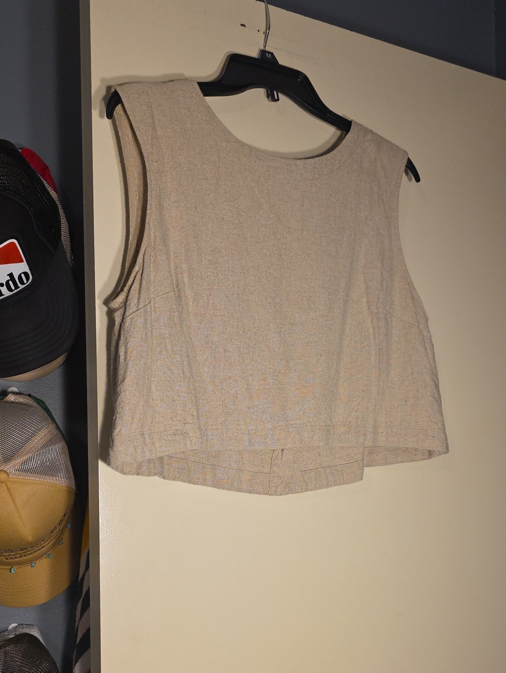 A New Day Women's Beige Sleeveless Crop Top